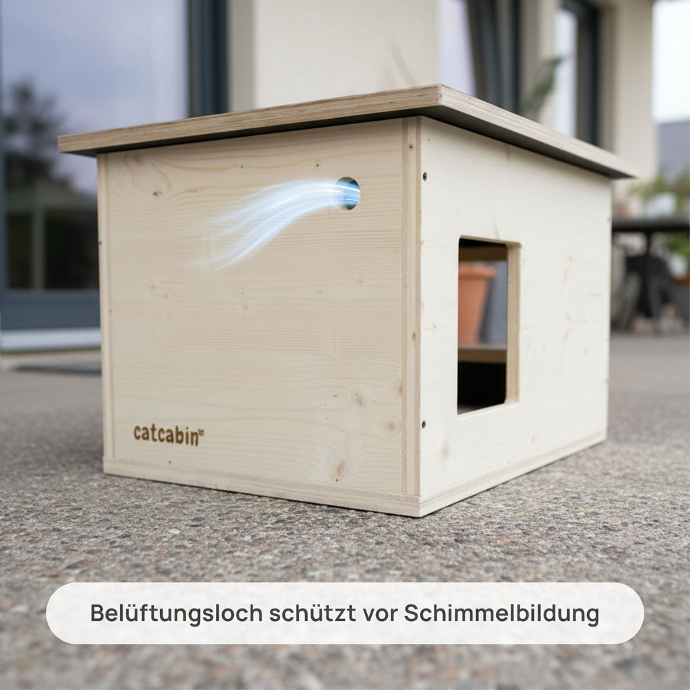Isoliertes Katzenhaus outdoor wetterfest, Made in Germany für draußen mit Isolierung, winterfest