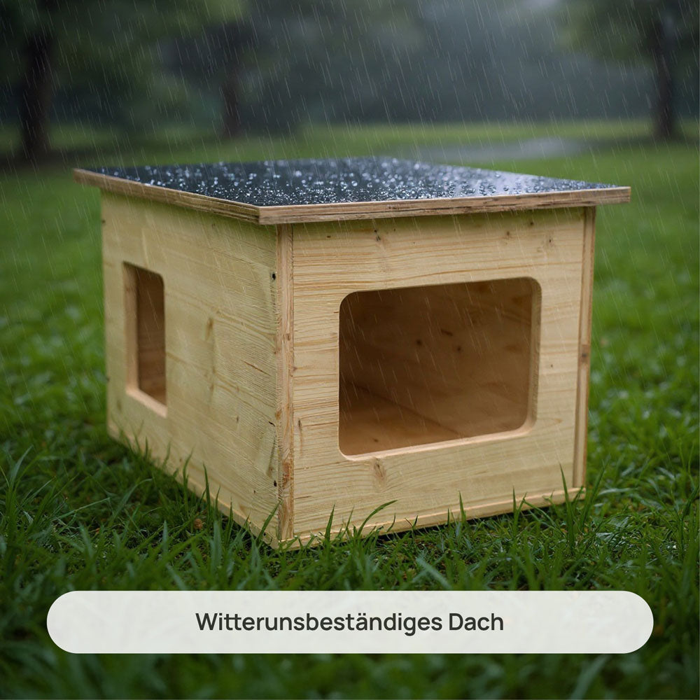 Isoliertes Katzenhaus outdoor wetterfest, Made in Germany für draußen mit Isolierung, winterfest
