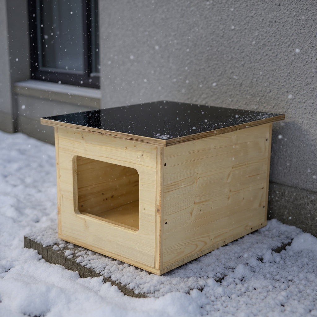 Isoliertes Katzenhaus outdoor wetterfest, Made in Germany für draußen mit Isolierung, winterfest