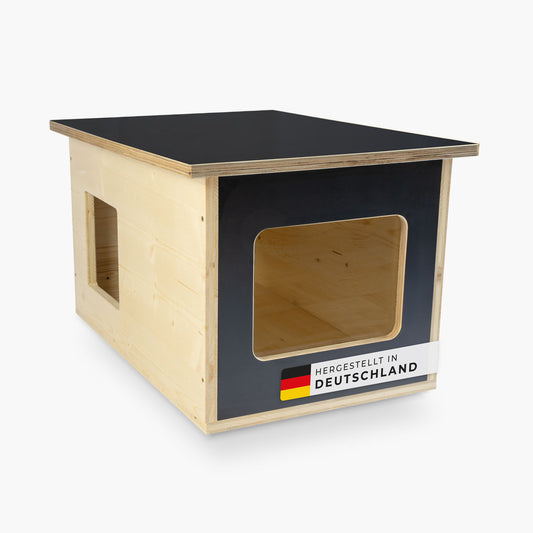 Katzenhaus Premium mit Fenster, Katzenhaus outdoor wetterfest für draußen