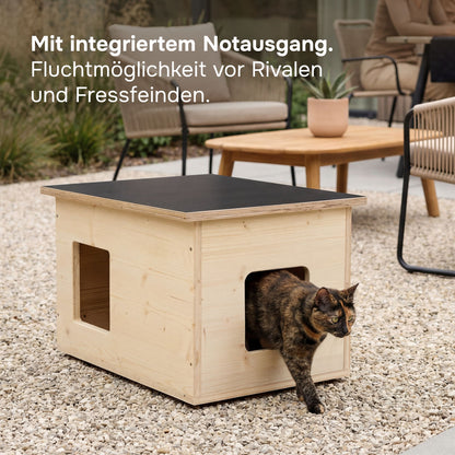 Isoliertes Katzenhaus outdoor wetterfest, Made in Germany für draußen mit Isolierung, winterfest