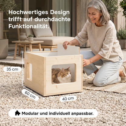 Isoliertes Katzenhaus outdoor wetterfest, Made in Germany für draußen mit Isolierung, winterfest