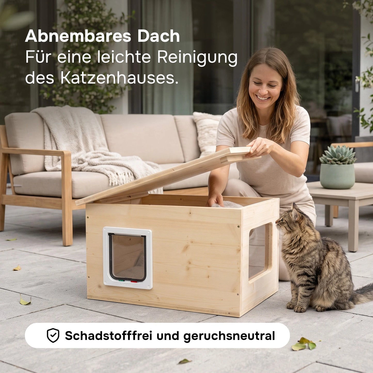 Isoliertes Katzenhaus outdoor wetterfest, Made in Germany für draußen mit Isolierung, winterfest