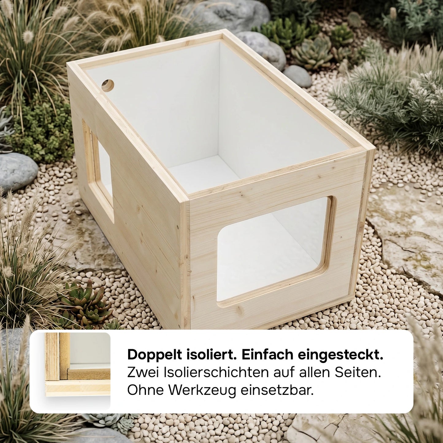 Isoliertes Katzenhaus outdoor wetterfest, Made in Germany für draußen mit Isolierung, winterfest