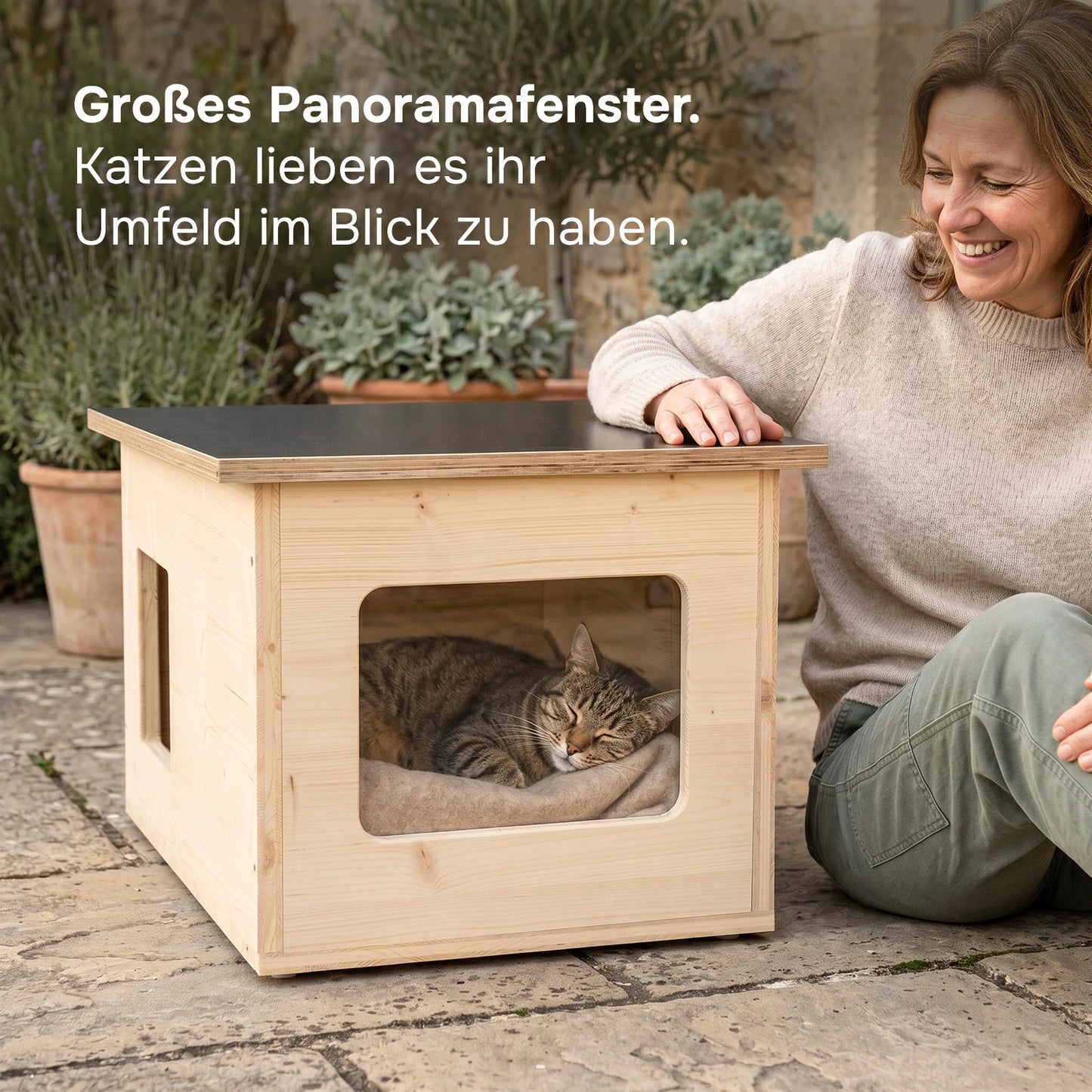 Isoliertes Katzenhaus outdoor wetterfest, Made in Germany für draußen mit Isolierung, winterfest