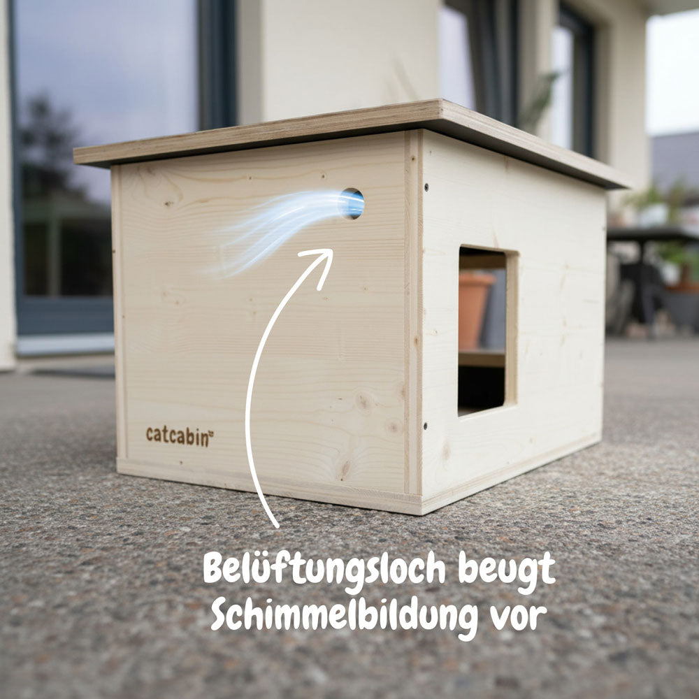 Isoliertes Katzenhaus outdoor wetterfest, Made in Germany für draußen mit Isolierung, winterfest