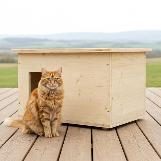Isoliertes Katzenhaus outdoor wetterfest, Made in Germany für draußen mit Isolierung, winterfest