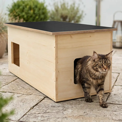 XXL Katzenhaus outdoor wetterfest mit Isolierung für große Katzen, Made in Germany