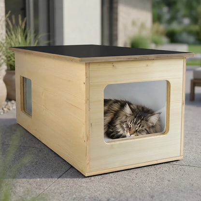 XXL Katzenhaus outdoor wetterfest mit Isolierung für große Katzen, Made in Germany