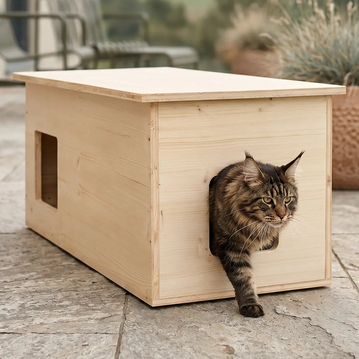 XXL Katzenhaus outdoor wetterfest mit Isolierung für große Katzen, Made in Germany
