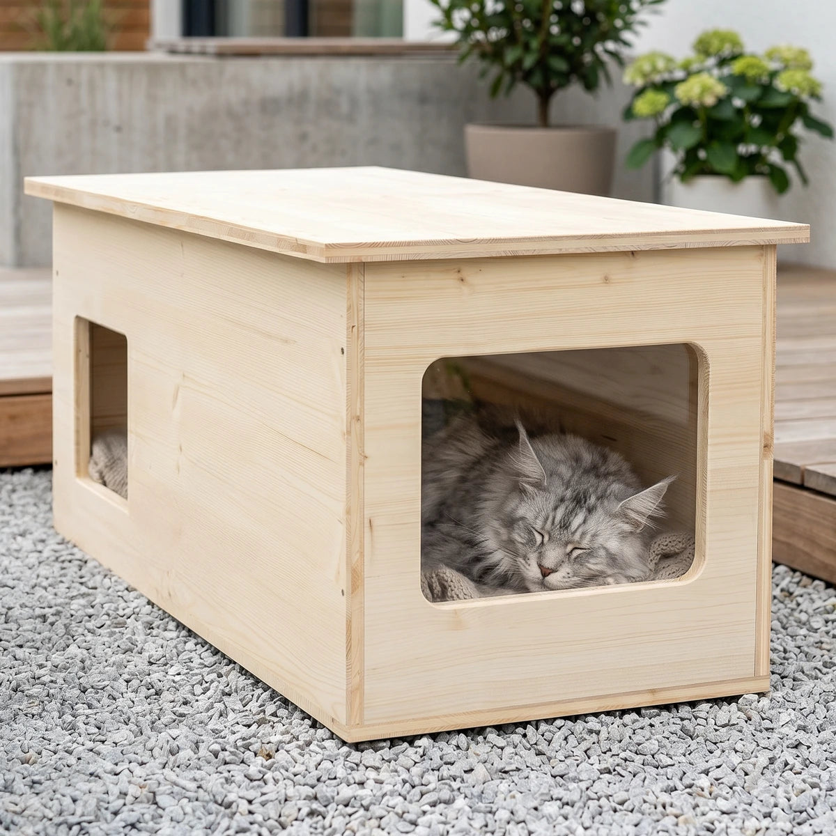 XXL Katzenhaus outdoor wetterfest mit Isolierung für große Katzen, Made in Germany