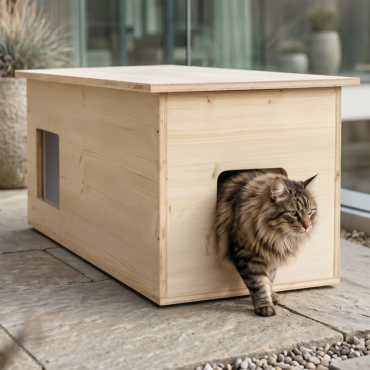 XXL Katzenhaus outdoor wetterfest mit Isolierung für große Katzen, Made in Germany