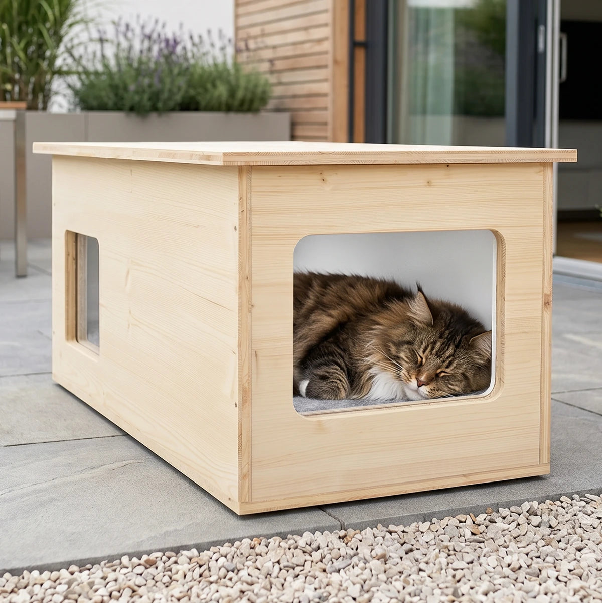 XXL Katzenhaus outdoor wetterfest mit Isolierung für große Katzen, Made in Germany