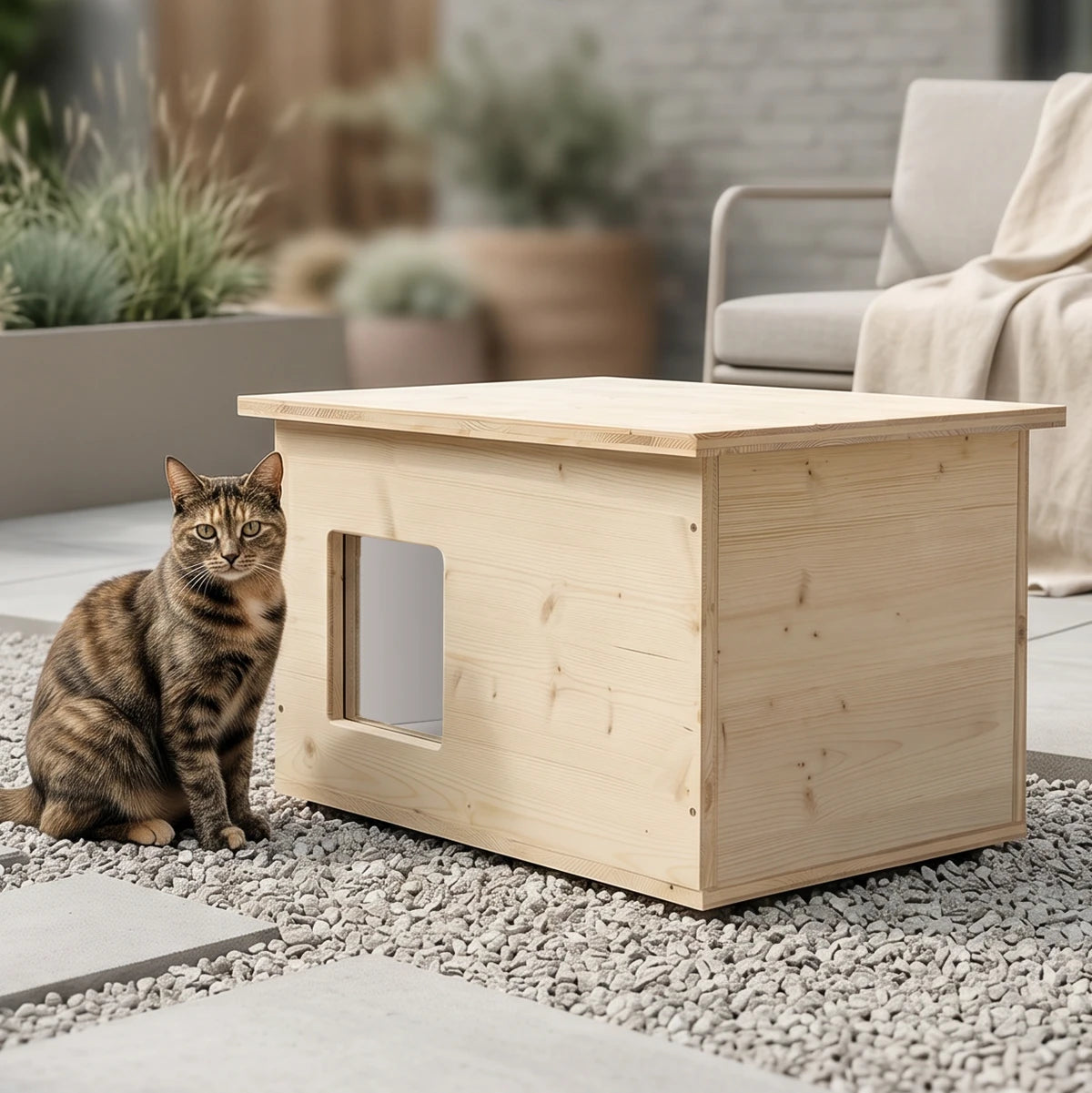 Isoliertes Katzenhaus outdoor wetterfest, Made in Germany für draußen mit Isolierung, winterfest