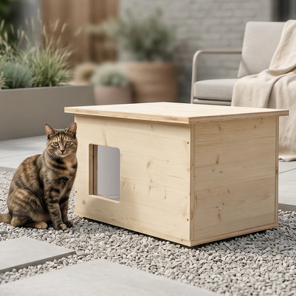 Isoliertes Katzenhaus outdoor wetterfest, Made in Germany für draußen mit Isolierung, winterfest