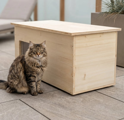 XXL Katzenhaus outdoor wetterfest mit Isolierung für große Katzen, Made in Germany