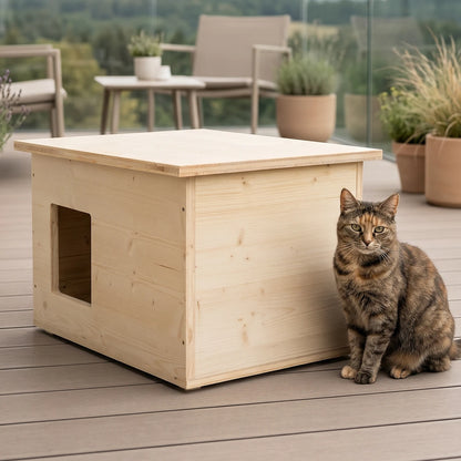 Isoliertes Katzenhaus outdoor wetterfest, Made in Germany für draußen mit Isolierung, winterfest