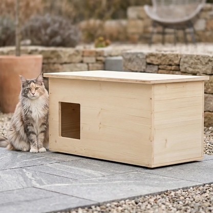 XXL Katzenhaus outdoor wetterfest mit Isolierung für große Katzen, Made in Germany
